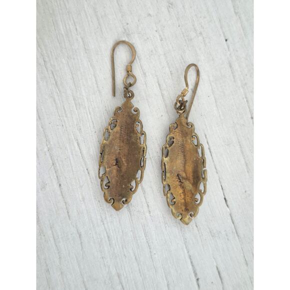 Vintage Sterling Silver Lapis Lazuli Dangle Earrings - Picture 4 of 7